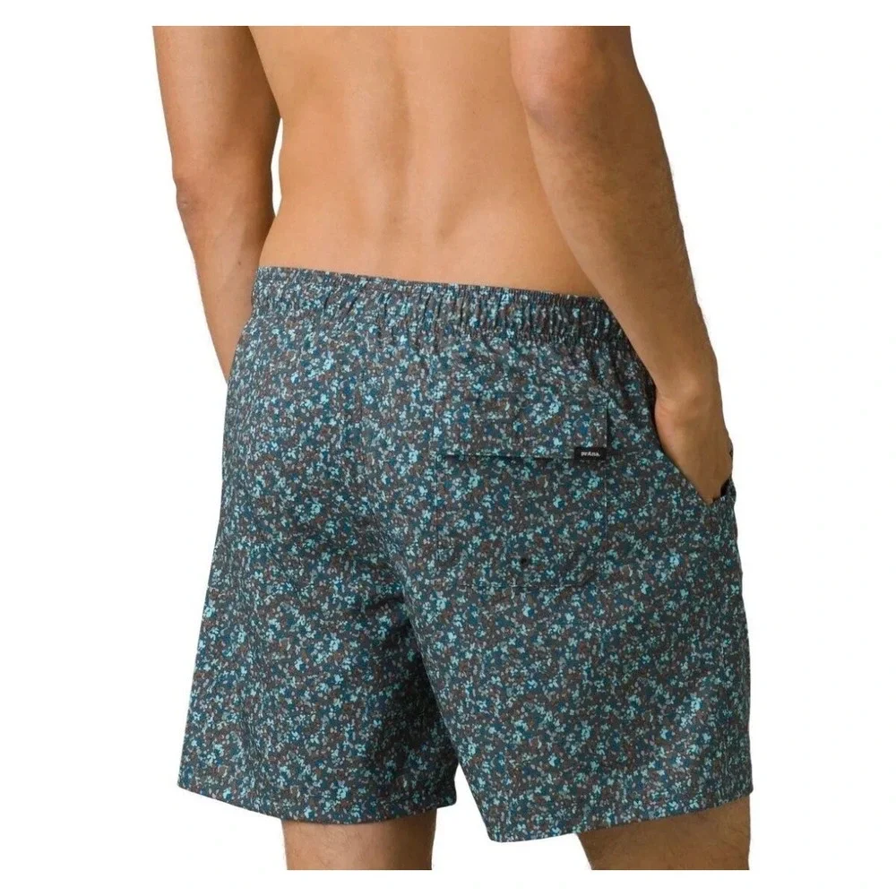 Coastal Shorts Blue Floral Beachwear Boardshorts Grey Blue Swim Size‎ L